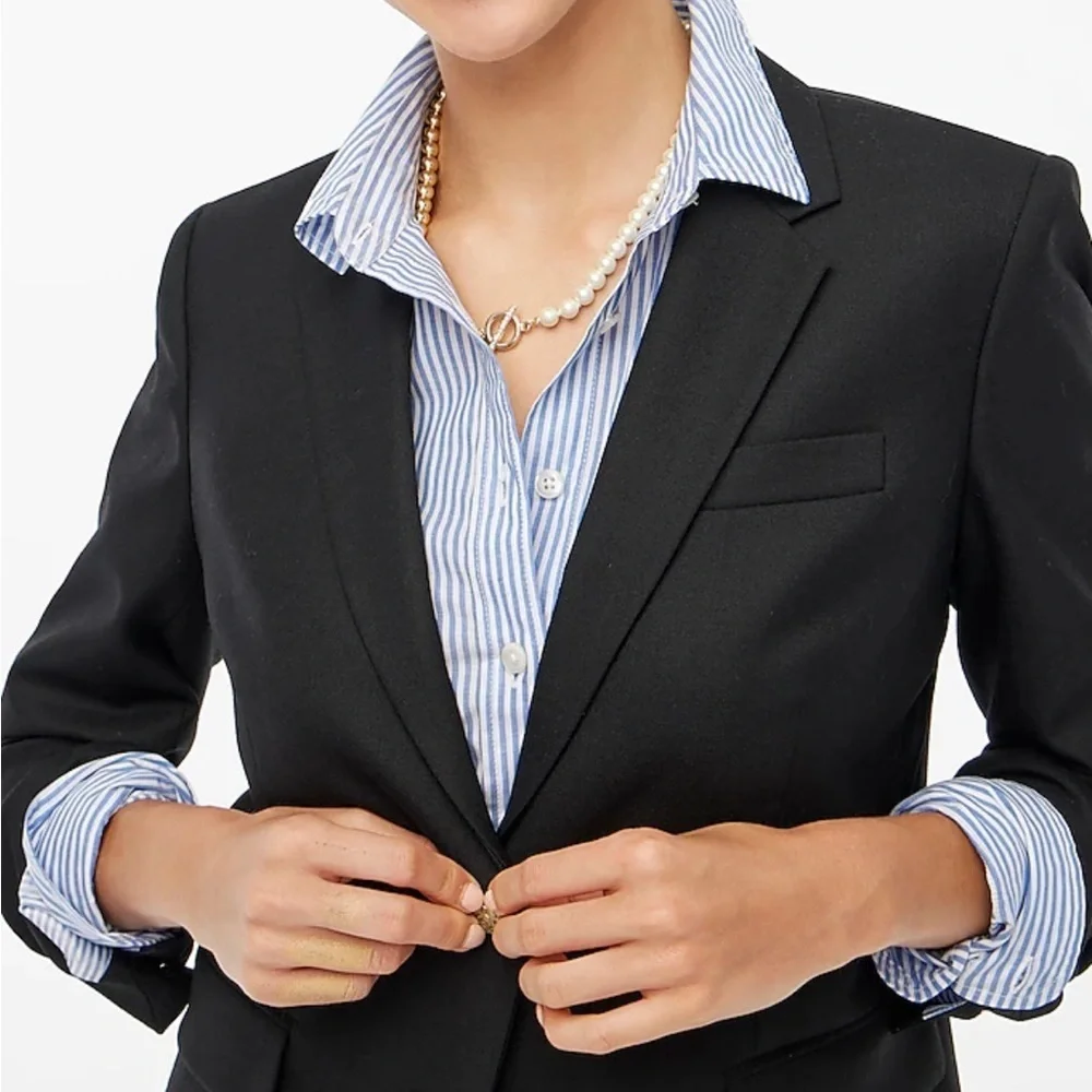NEW J.Crew Factory Original schoolboy blazer Size 6 Black